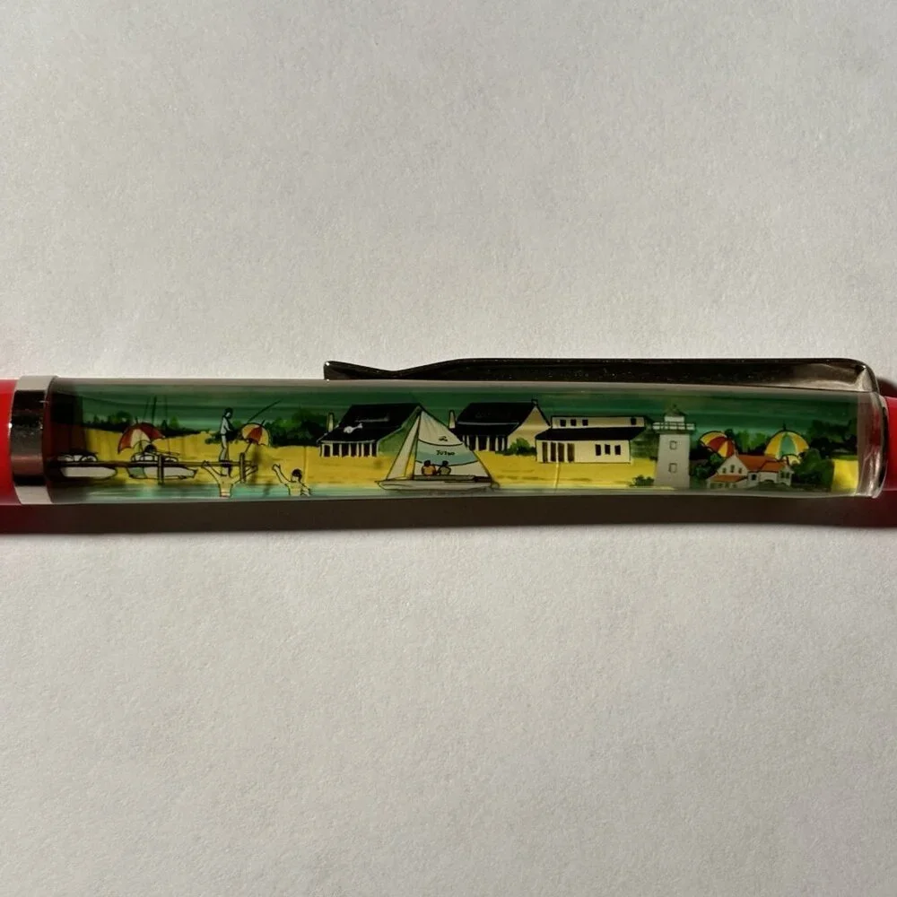 Virginia Floaty Pen Sailboat Moves Beach Pier Lighthouse Souvenir Promo Travel